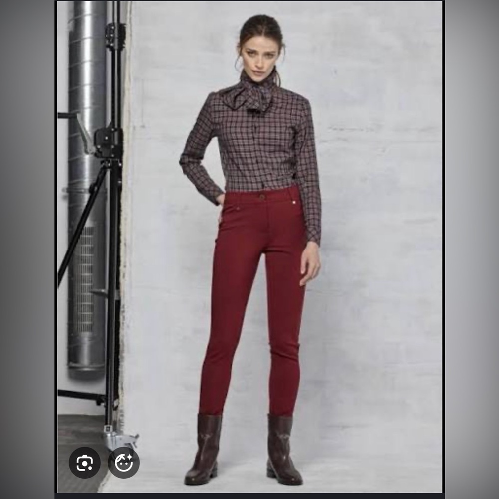 NWOT Roberto Verino maroon pants with five‎ pockets 8